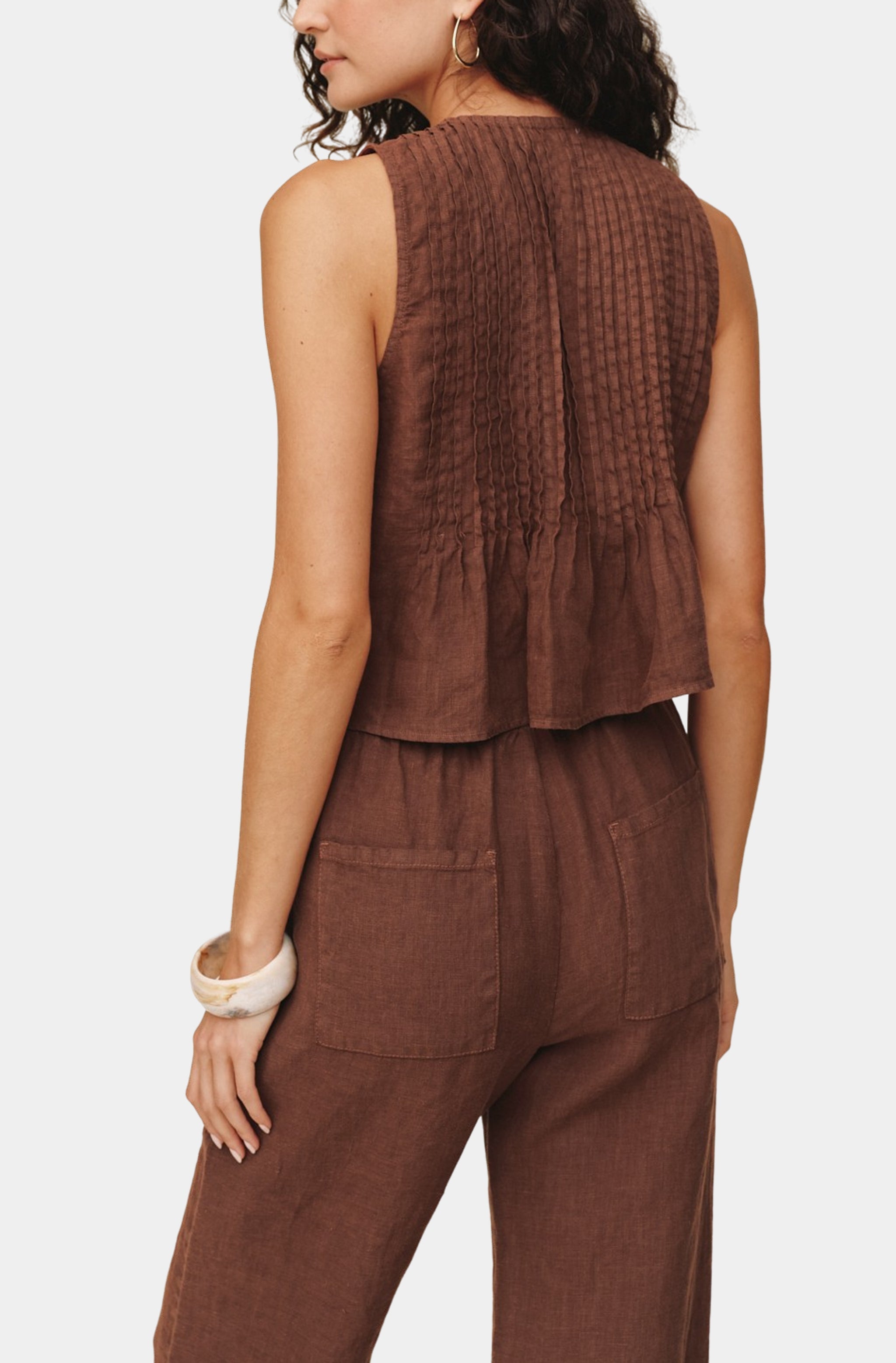 Sleeveless Pintuck Top