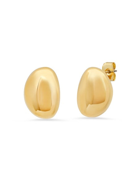 Hammered Gold Bean Earrings