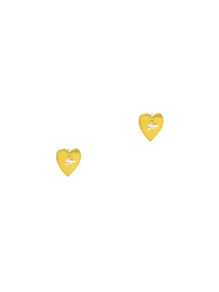 Cubic Embedded Heart Studs