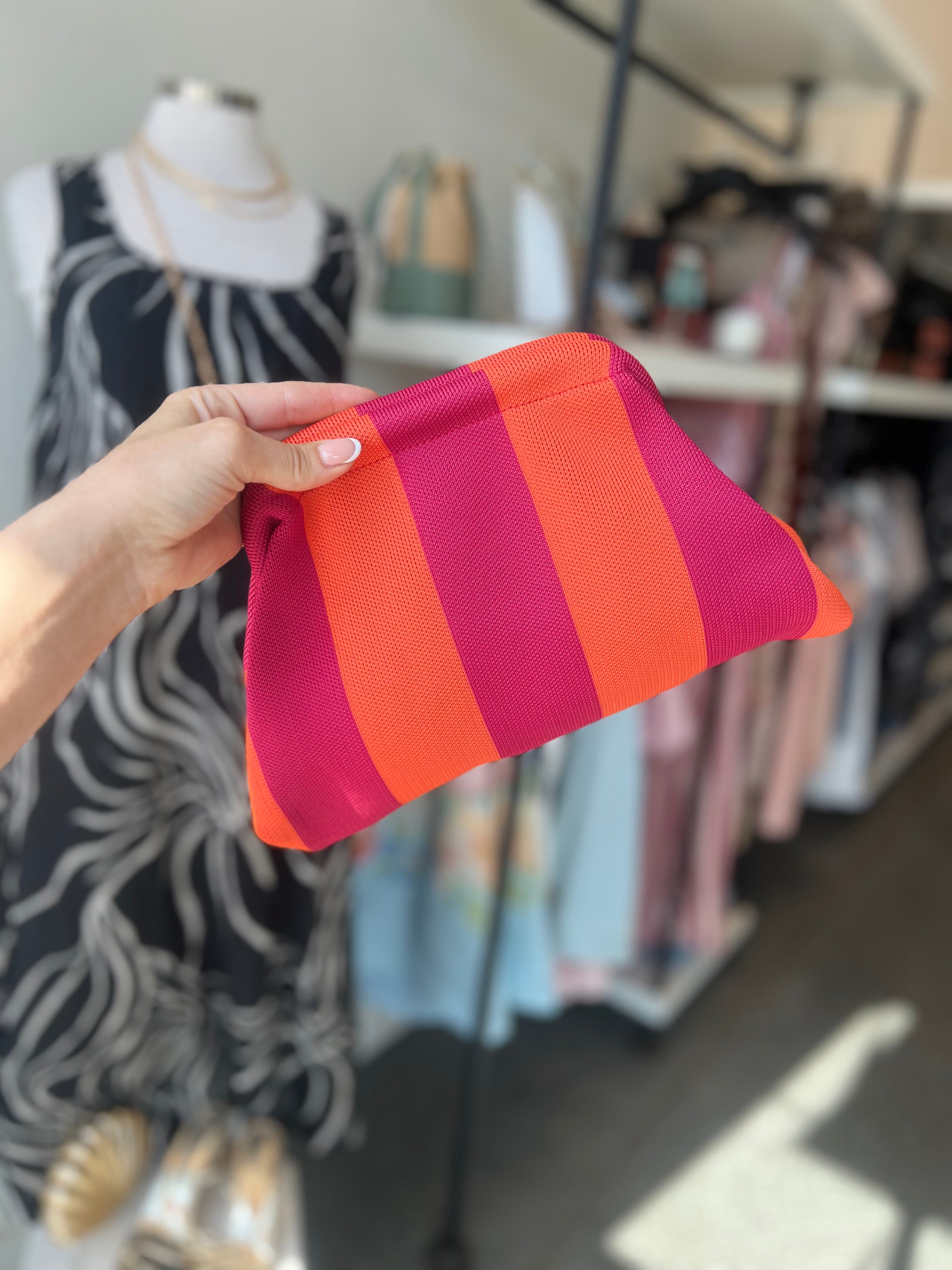 Stripe Clutch