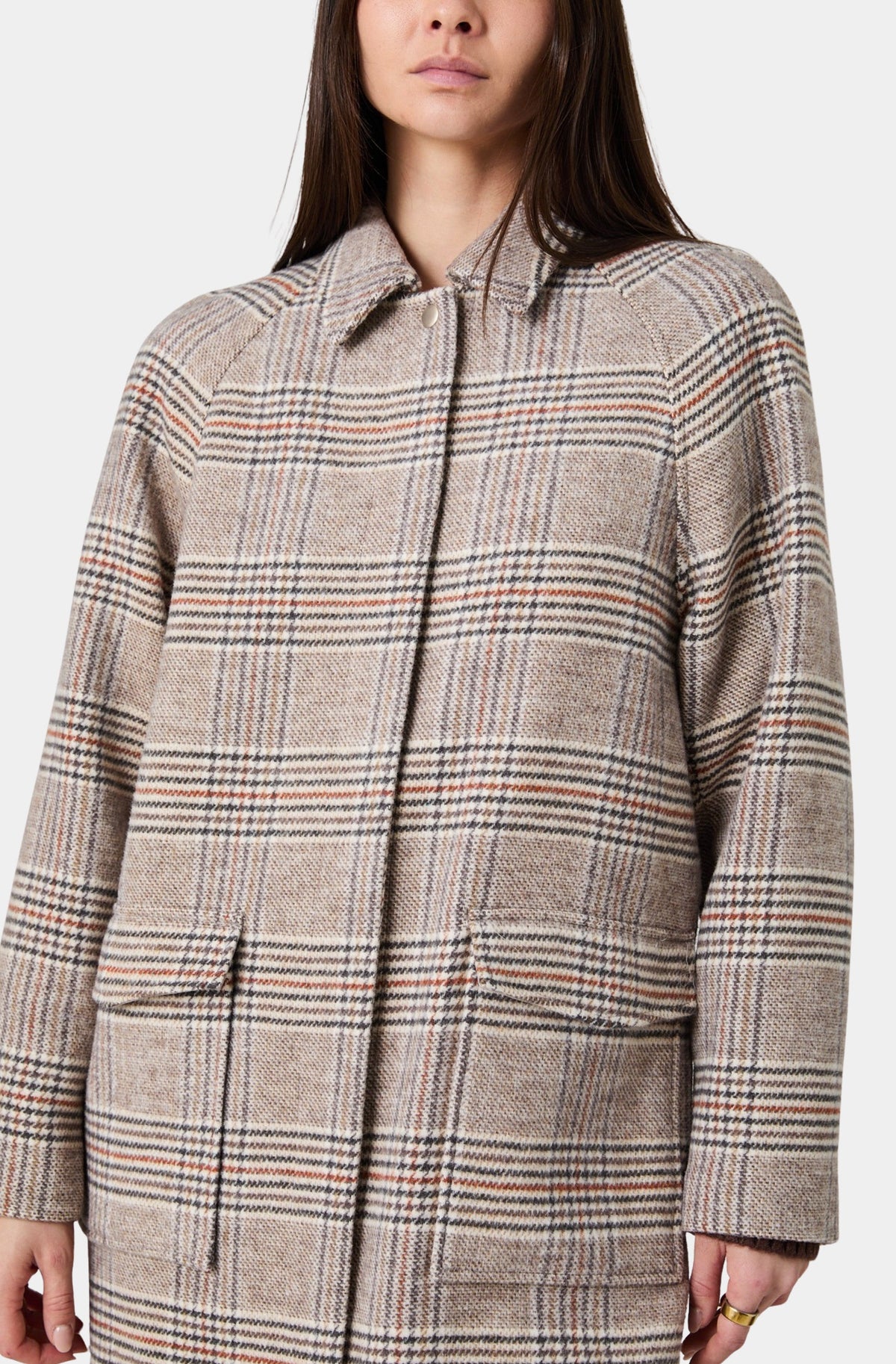 Sutton Plaid Tailored Coat