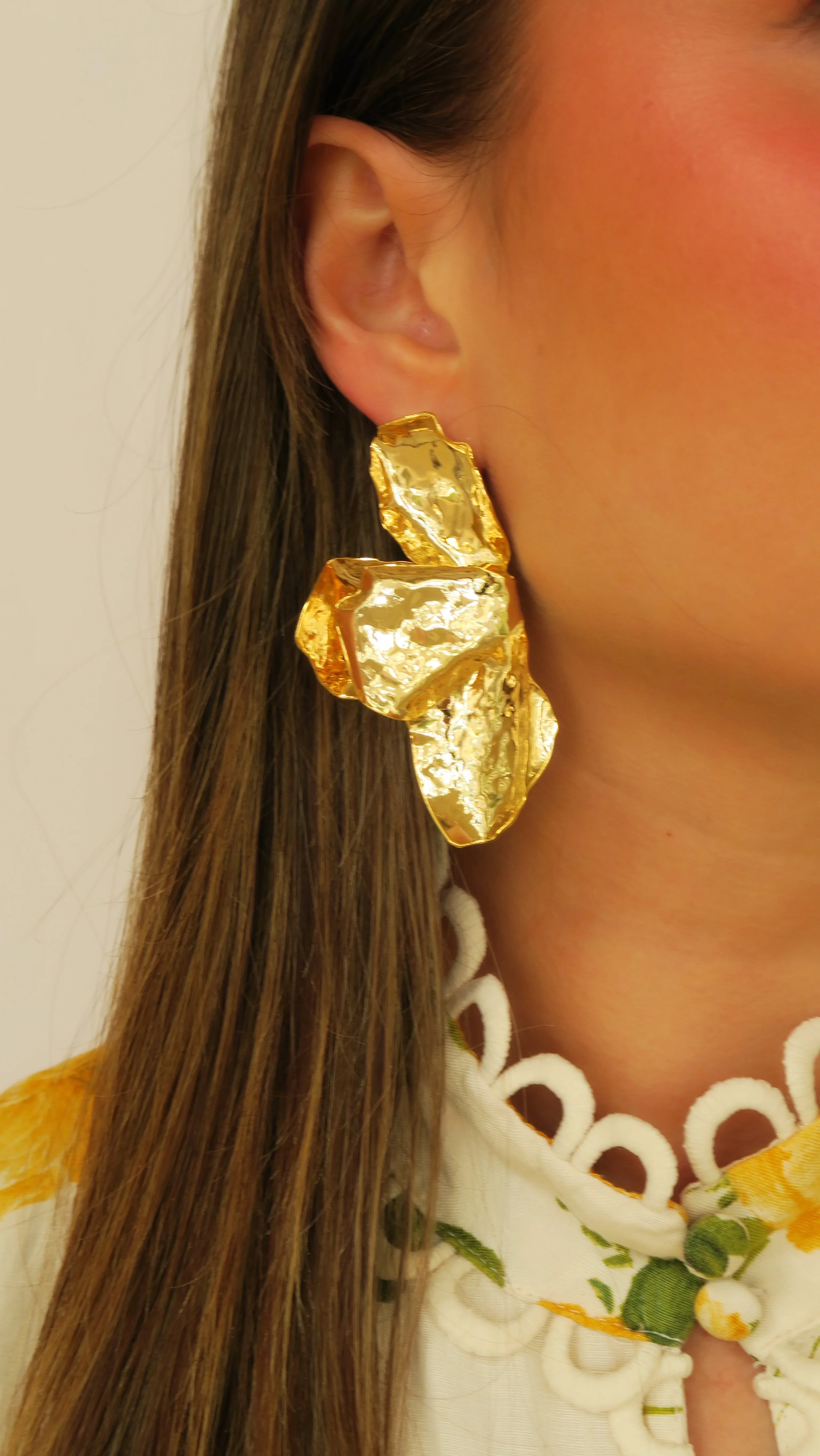 Metallic Petal Earrings