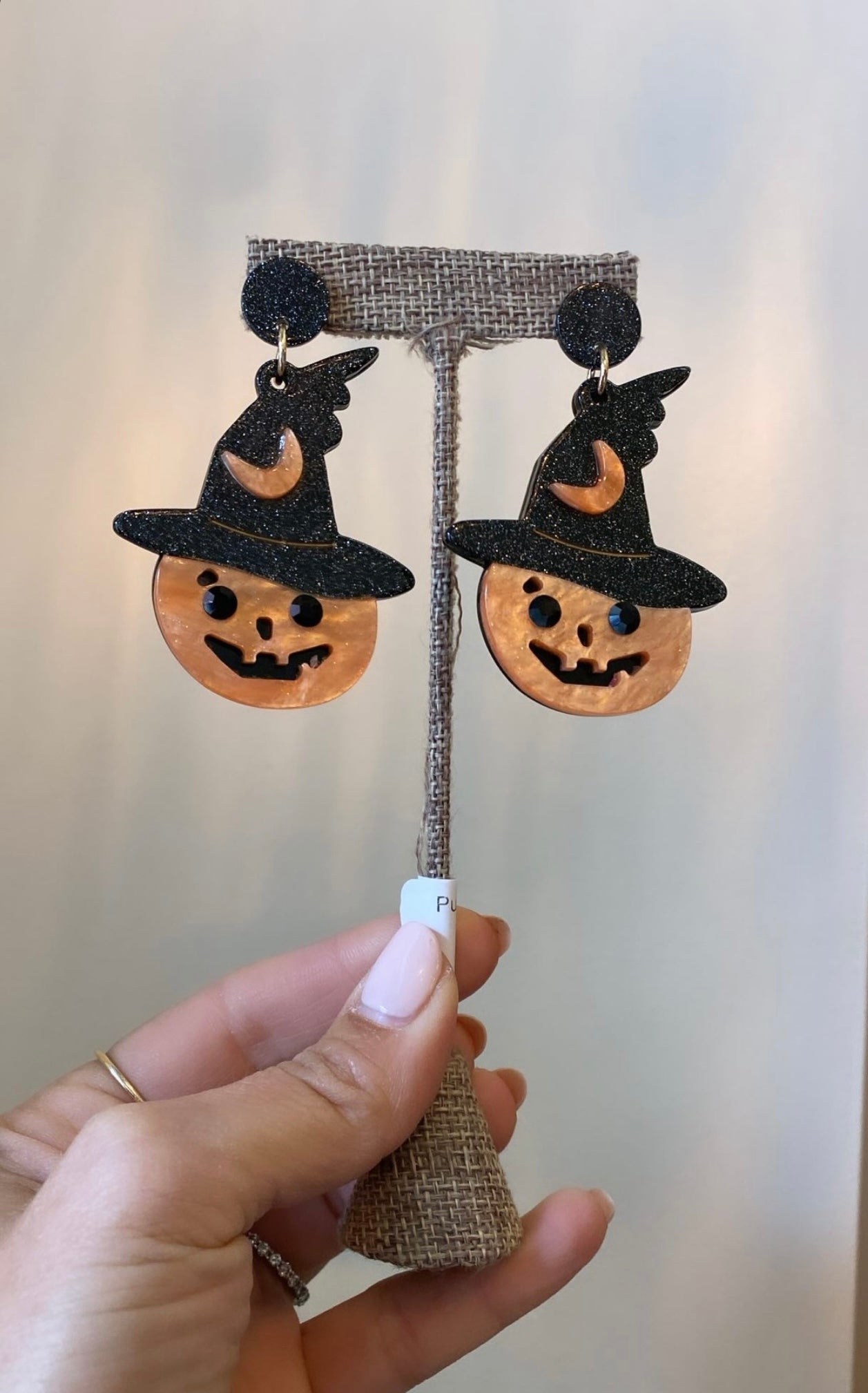 Pumpkin &amp; Moon Hat Earrings