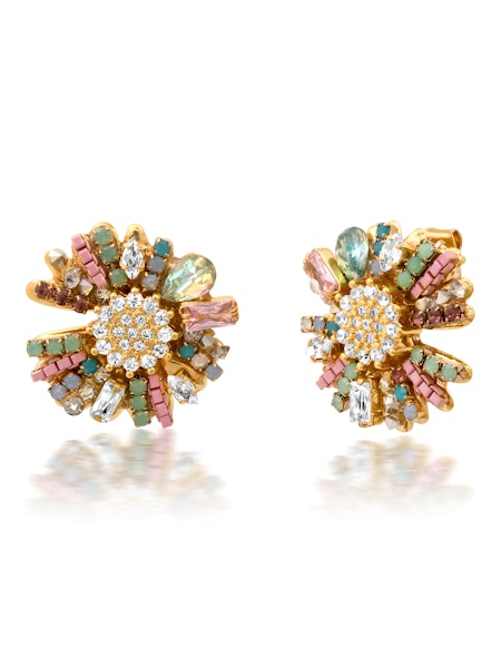 CZ Pink and Green Stud
