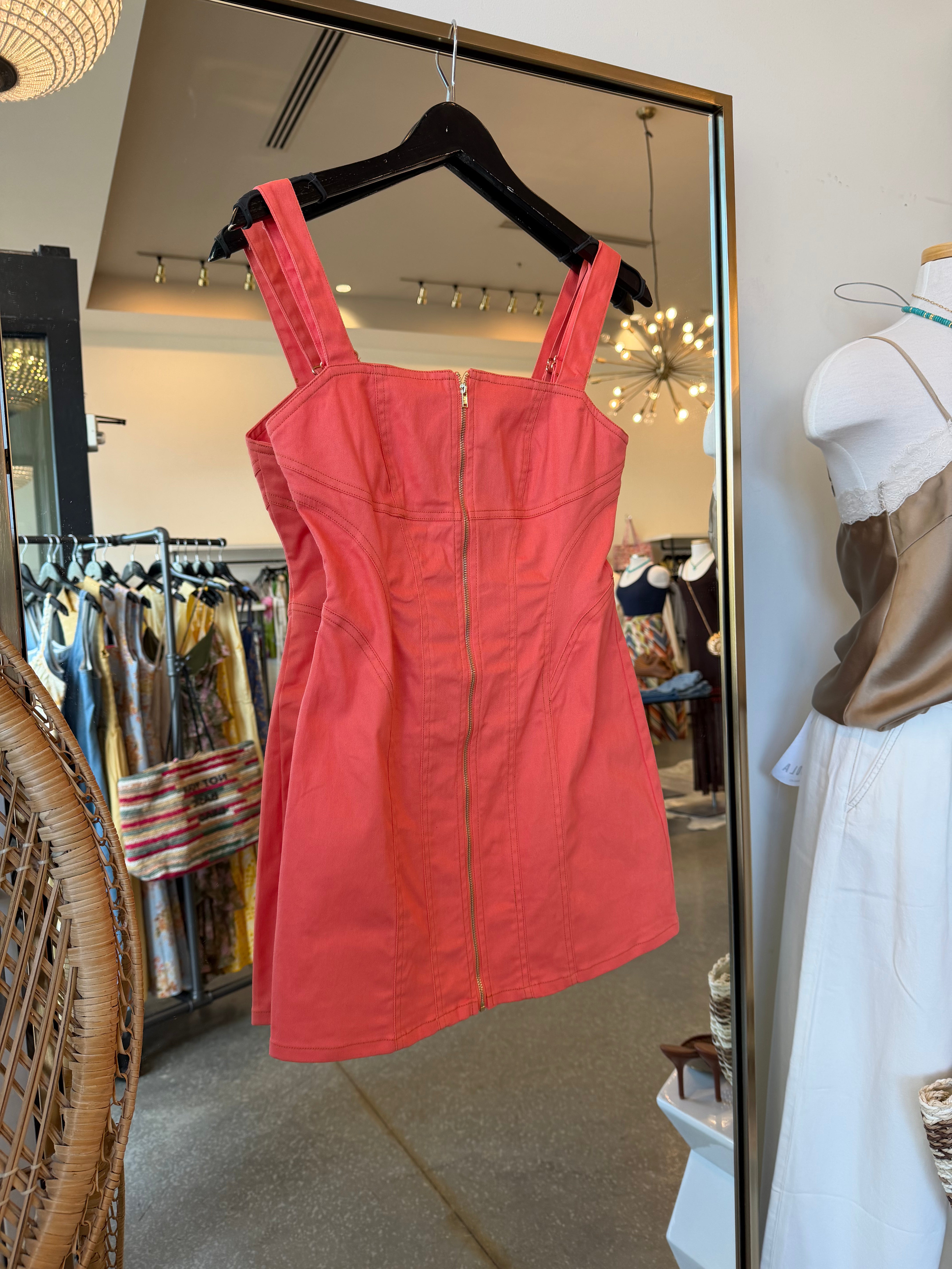 Zip Front Mini Dress