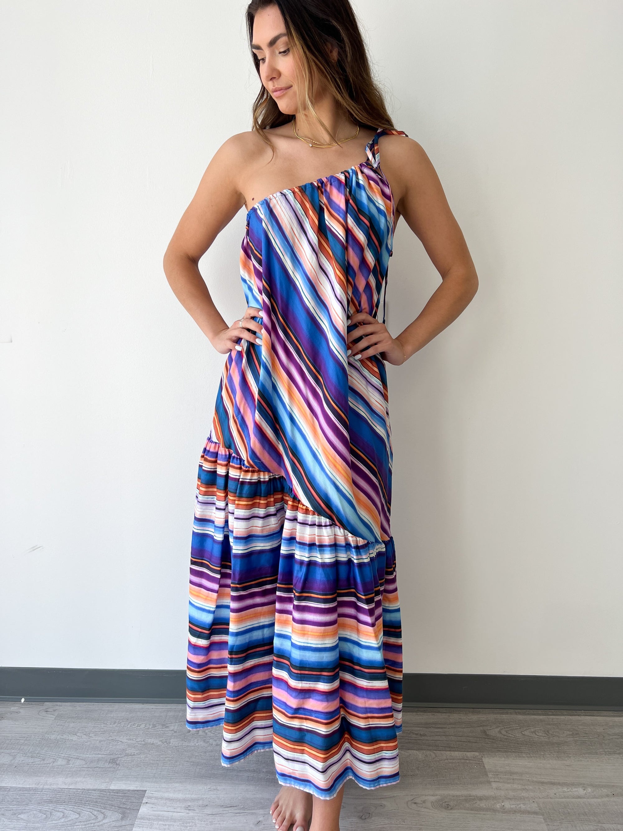 One Shoulder Maxi Dress