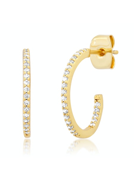 Pave CZ Inside Out Hoops