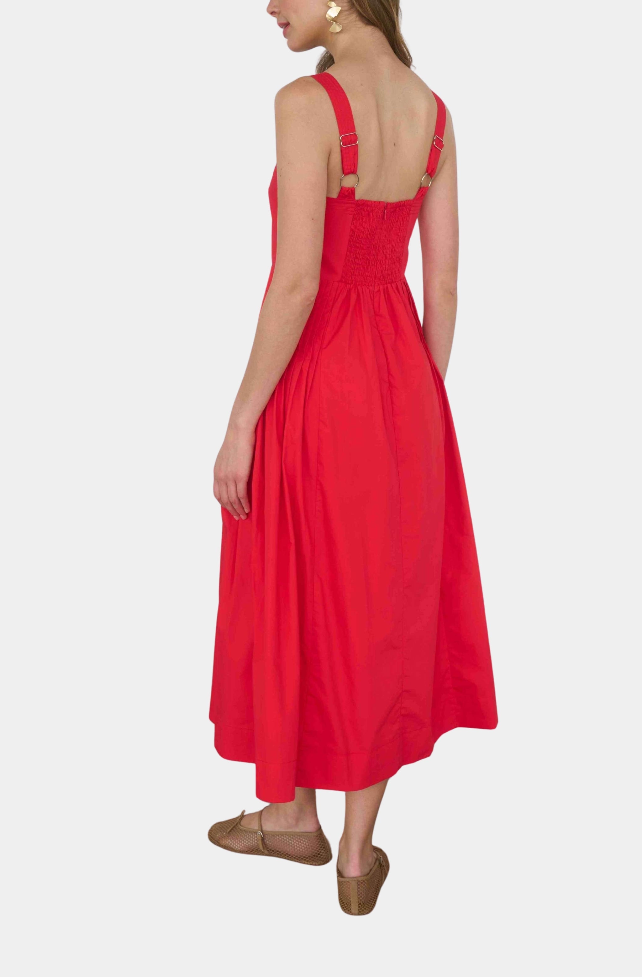 Sleeveless Pleated Midi Dress