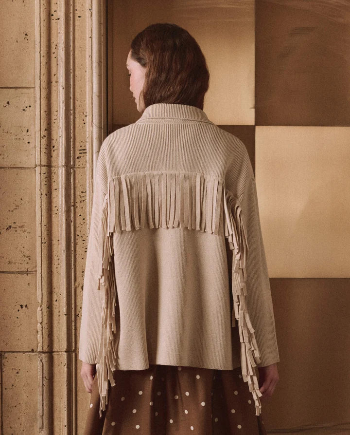 The Western Fringe Sweater Jacket