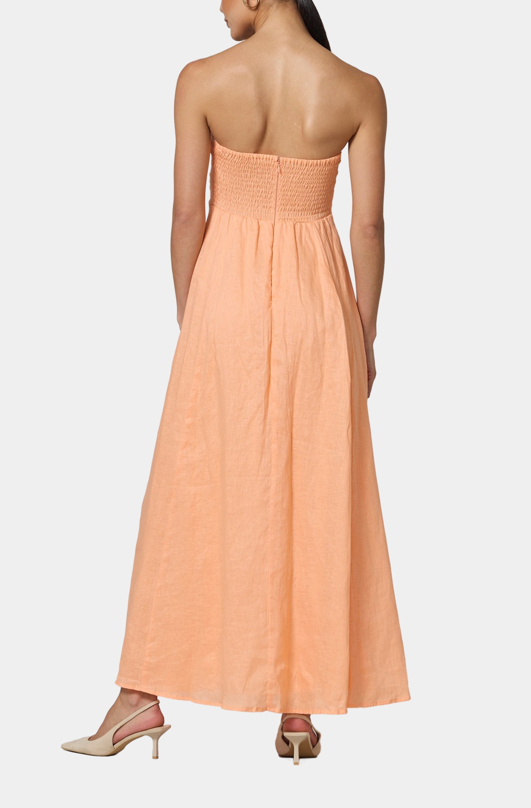 talia linen maxi dress Talia Linen Maxi Dress in Caribbean Blue