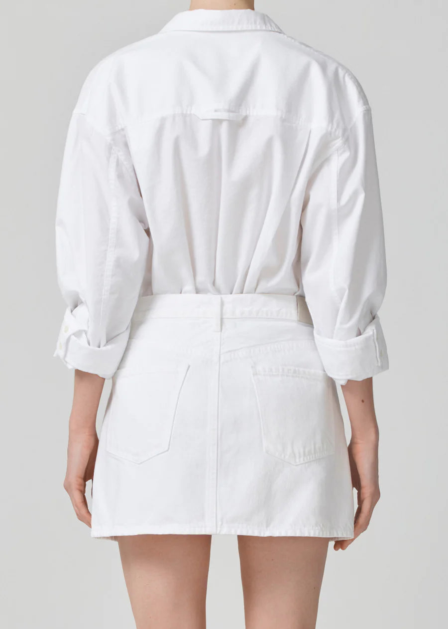 Aave Oversized Cuff Shirt in White