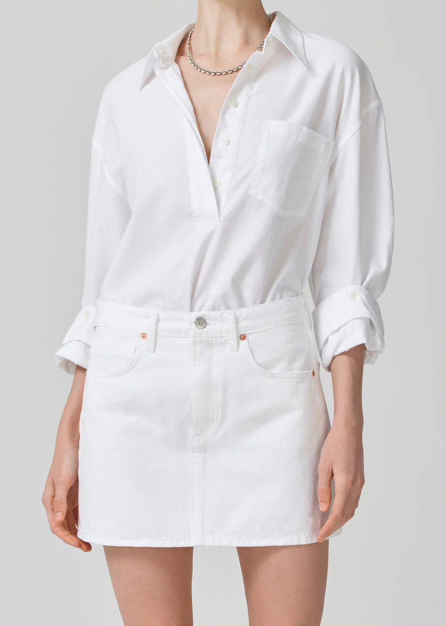 Aave Oversized Cuff Shirt in White