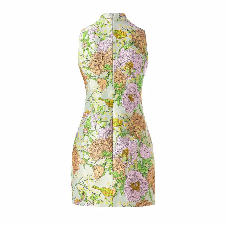 Jacquard Sleeveless Mini Dress