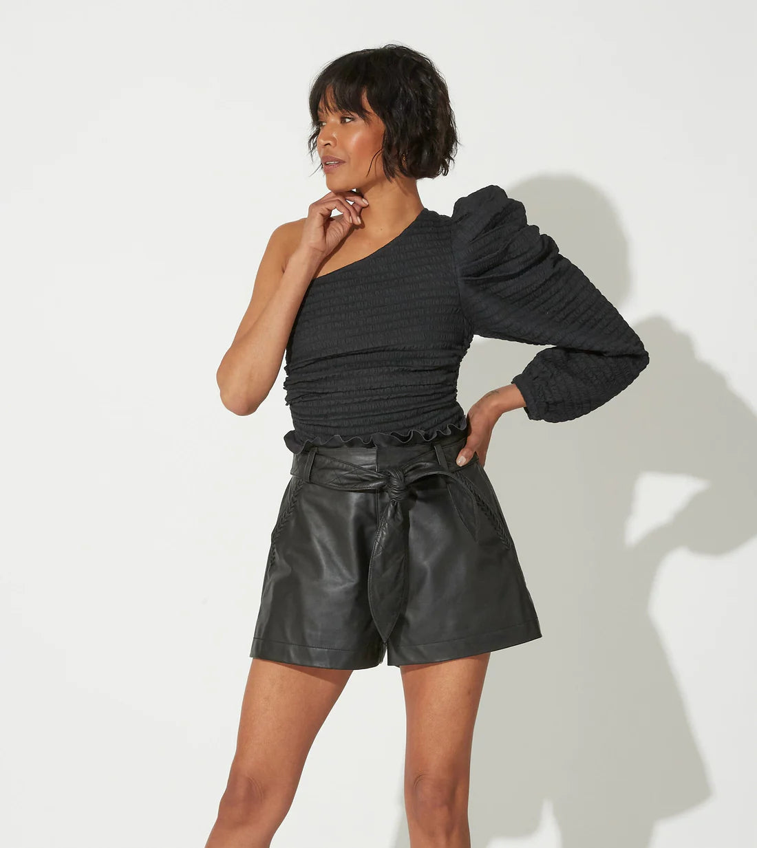 LET'S RIDE Faux Leather Shorts – House of Celine