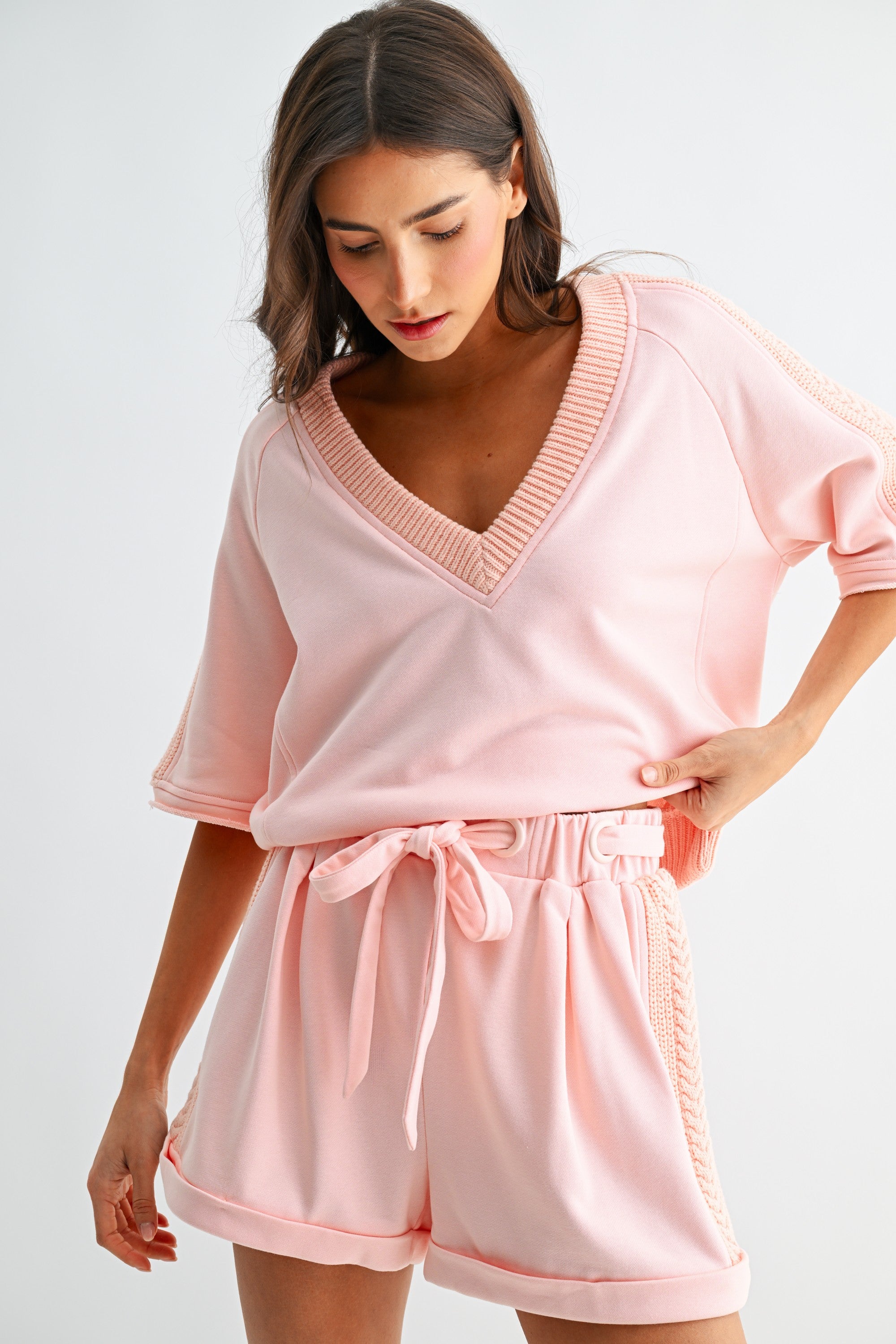 Knit Trim Lounge Set