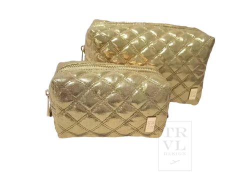 Luxe Duo Dome Bag Set in Quilted Gold