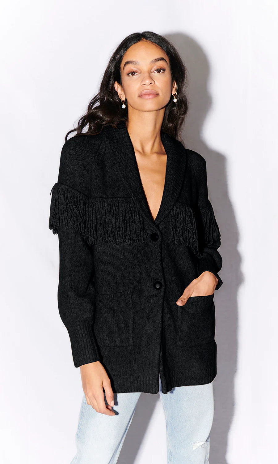 Janey Fringe Knit Cardigan