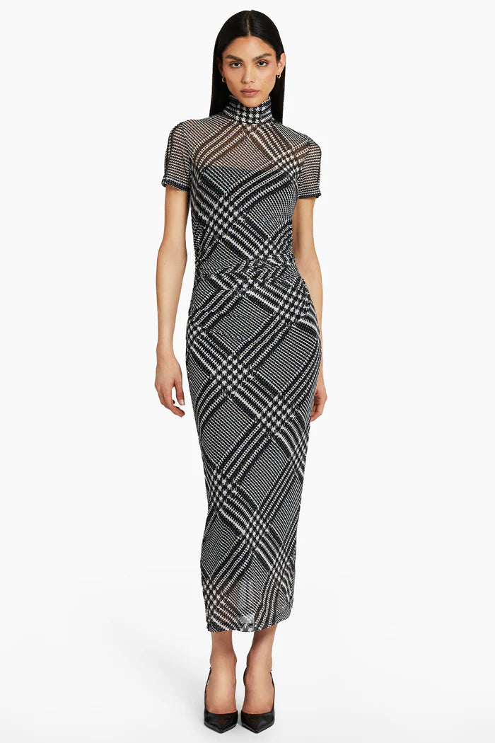 Dominique Dress in Printed Mesh