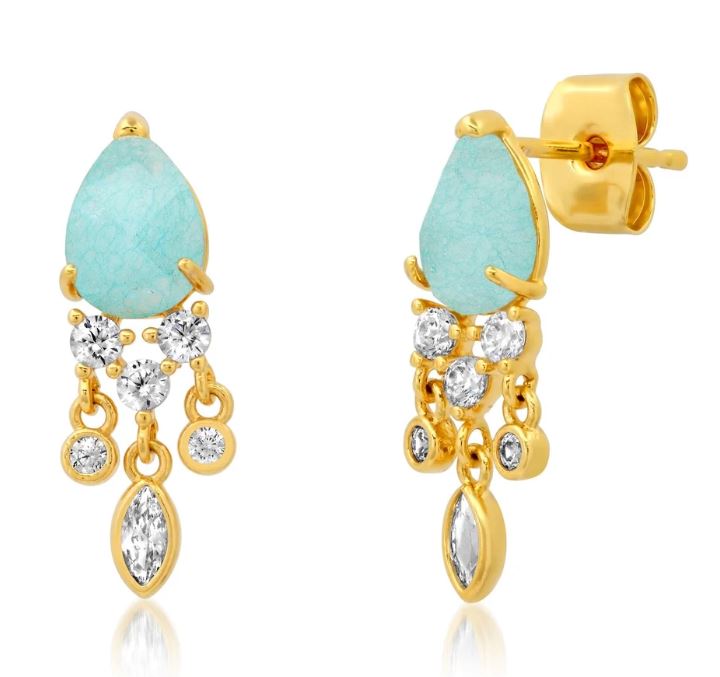 Stone Drop Chandelier Earrings