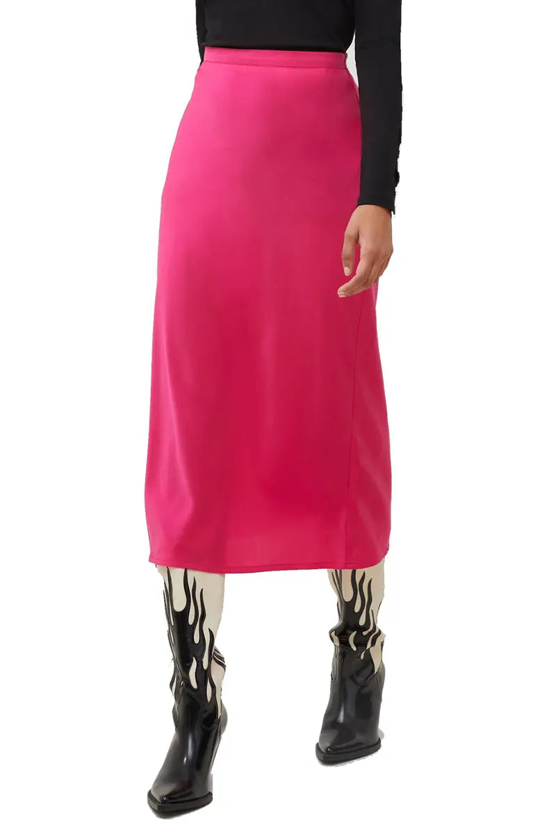 Satin Slip Skirt in Fuschia