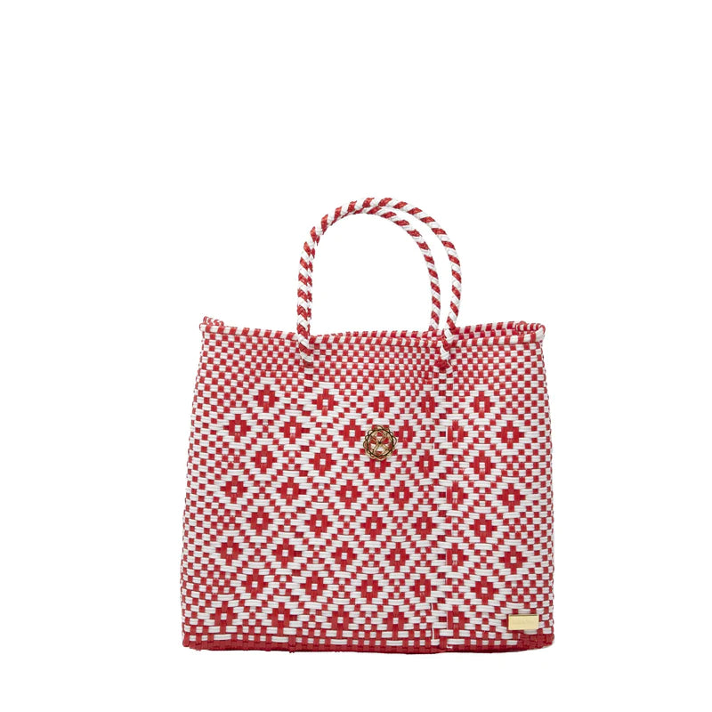 Small Red Aztec Tote Bag