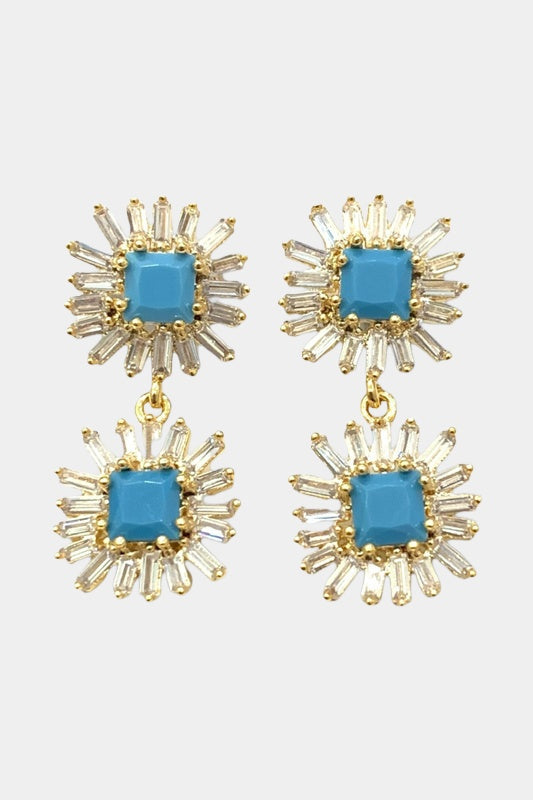 Theia Amalie Drop Earrings Gold Finish Turquoise
