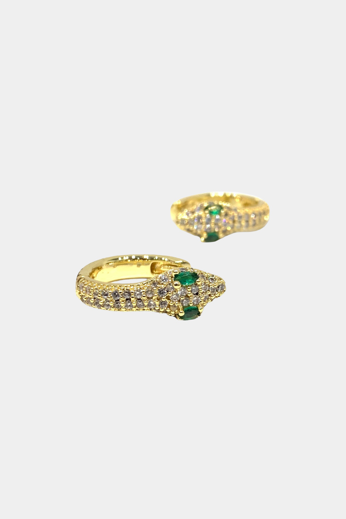 Theia Medusa Hoop Earrings in Gold Finish, full pair