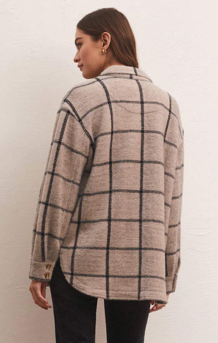 Plaid Tucker Jacket in Off White