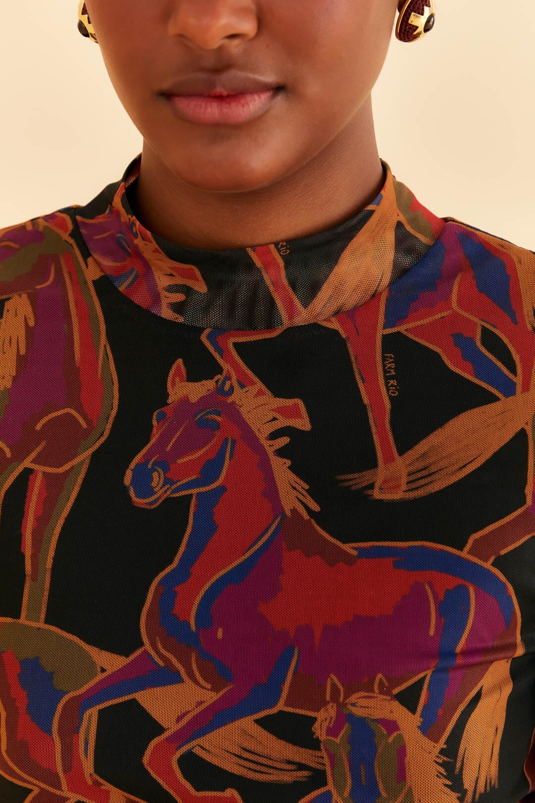 Wild Horses Black Tulle Blouse