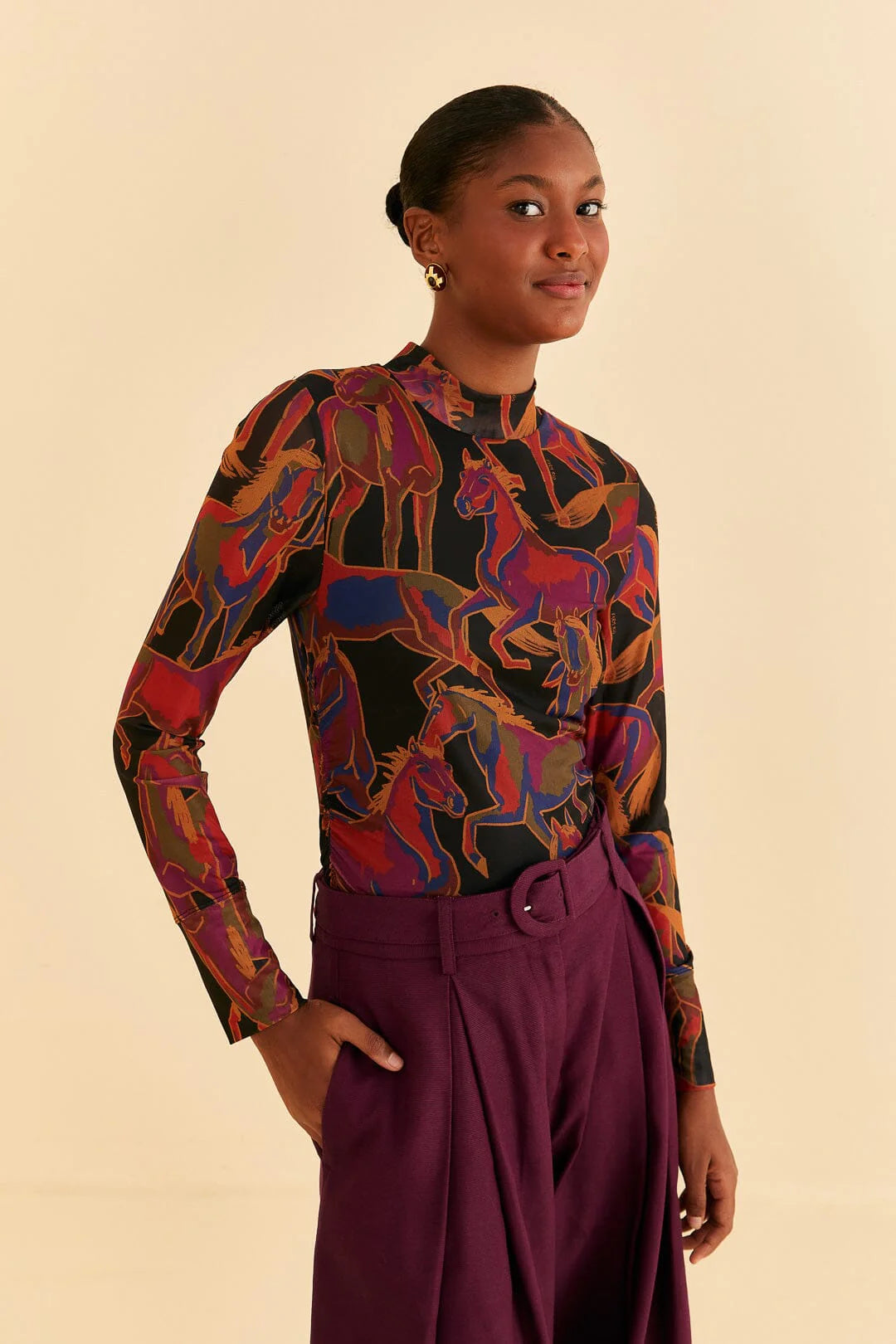 Wild Horses Black Tulle Blouse