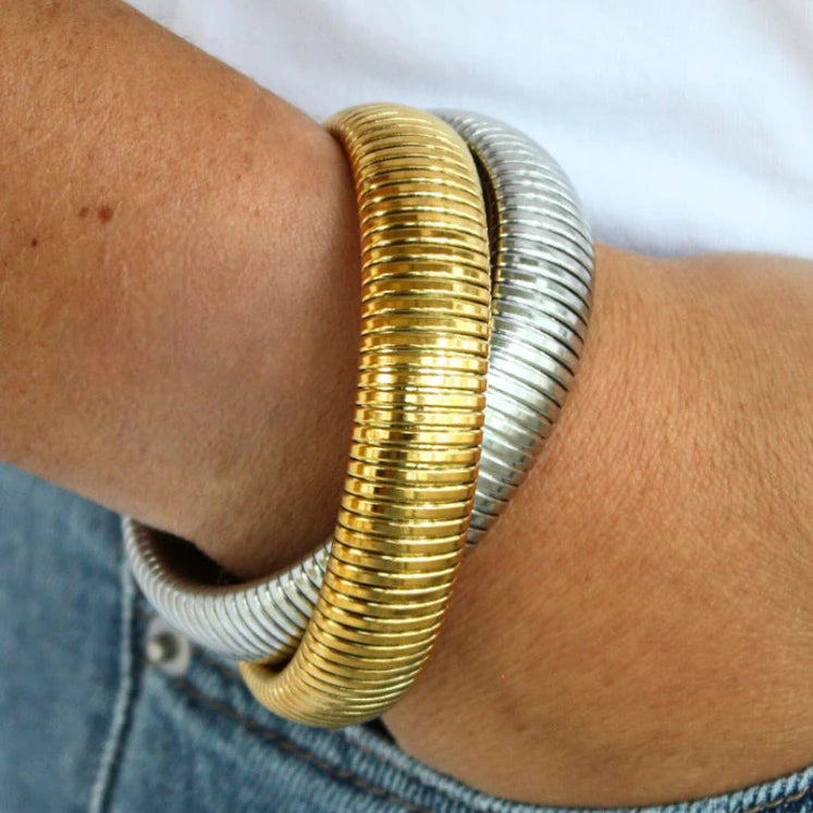Two Toned Twisted Cobra Bracelet