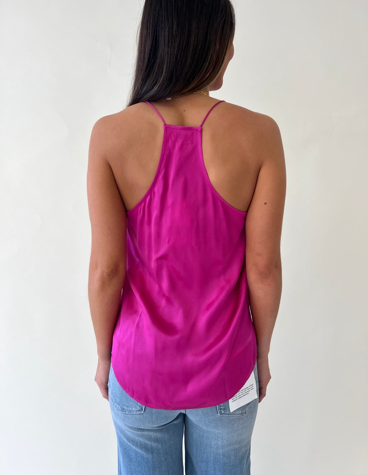 Racer Charmeuse Cami in Dahlia