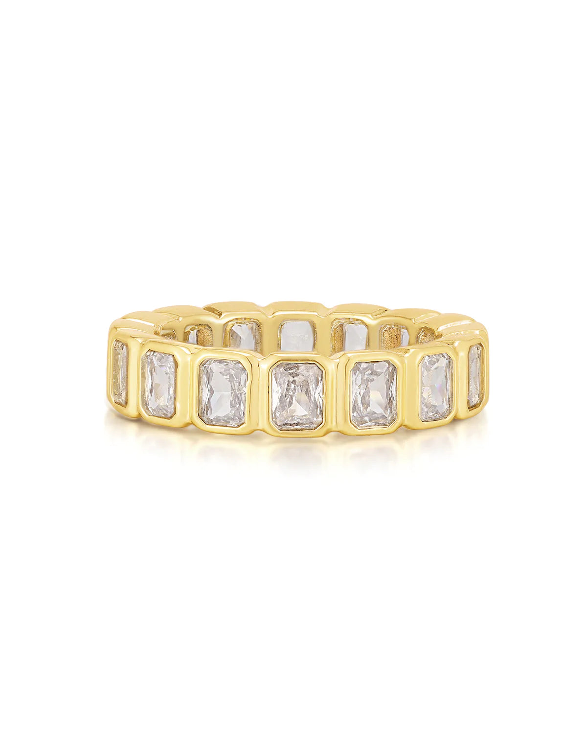 Bezel Emerald Ballier Ring Clear/Gold