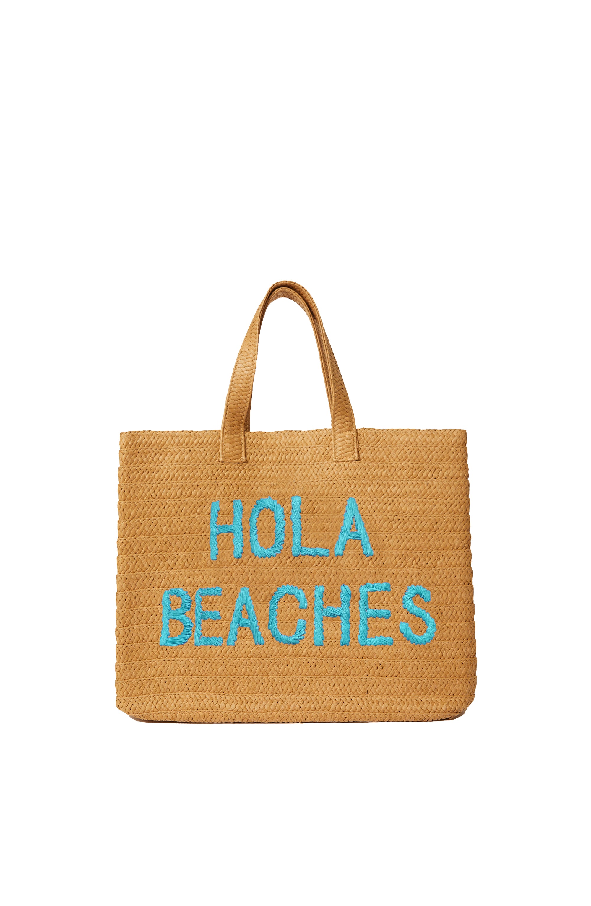 Hola Beaches Tote in Sand/Turquoise