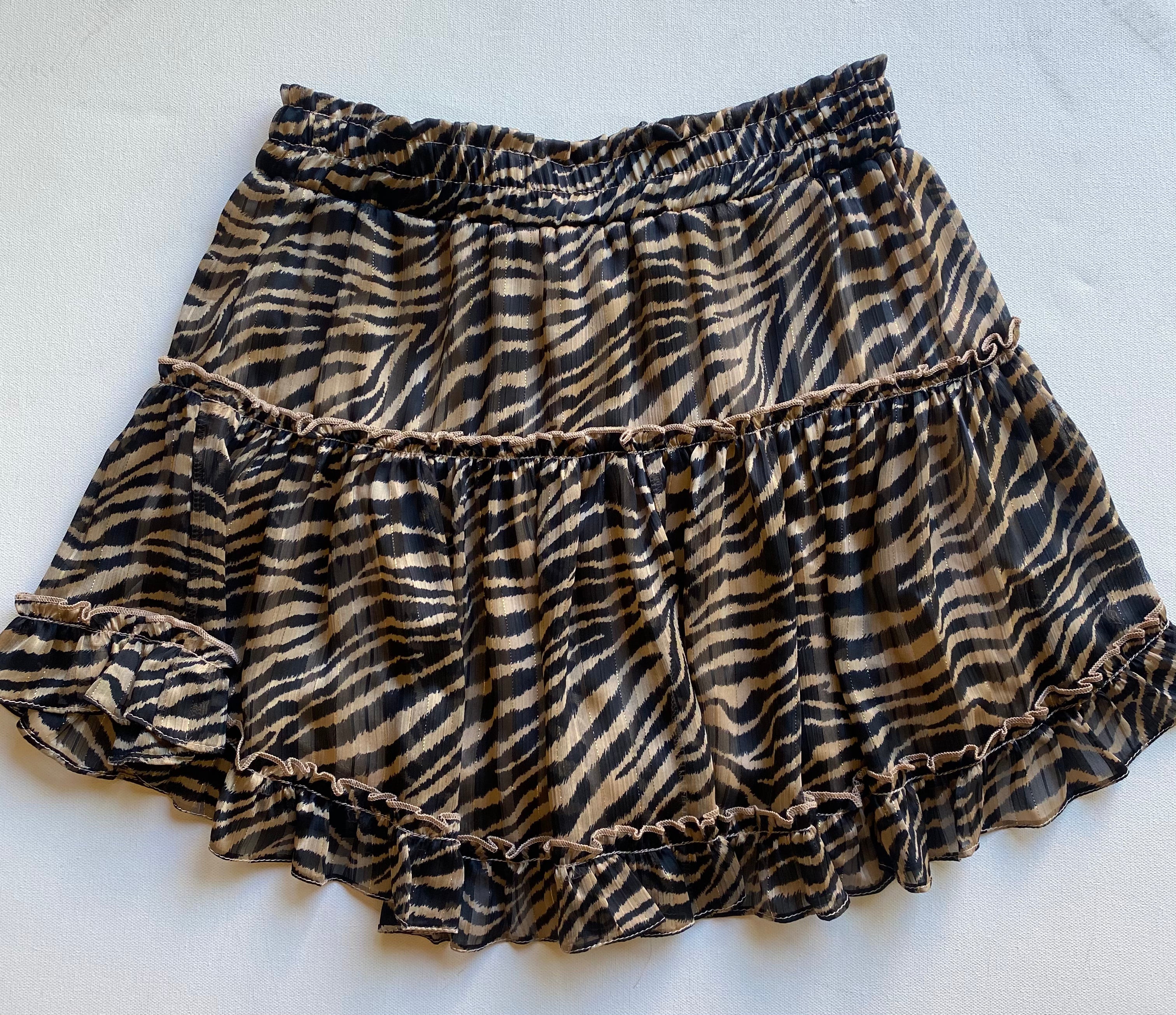 Animal Tiered Ruffle Skirt