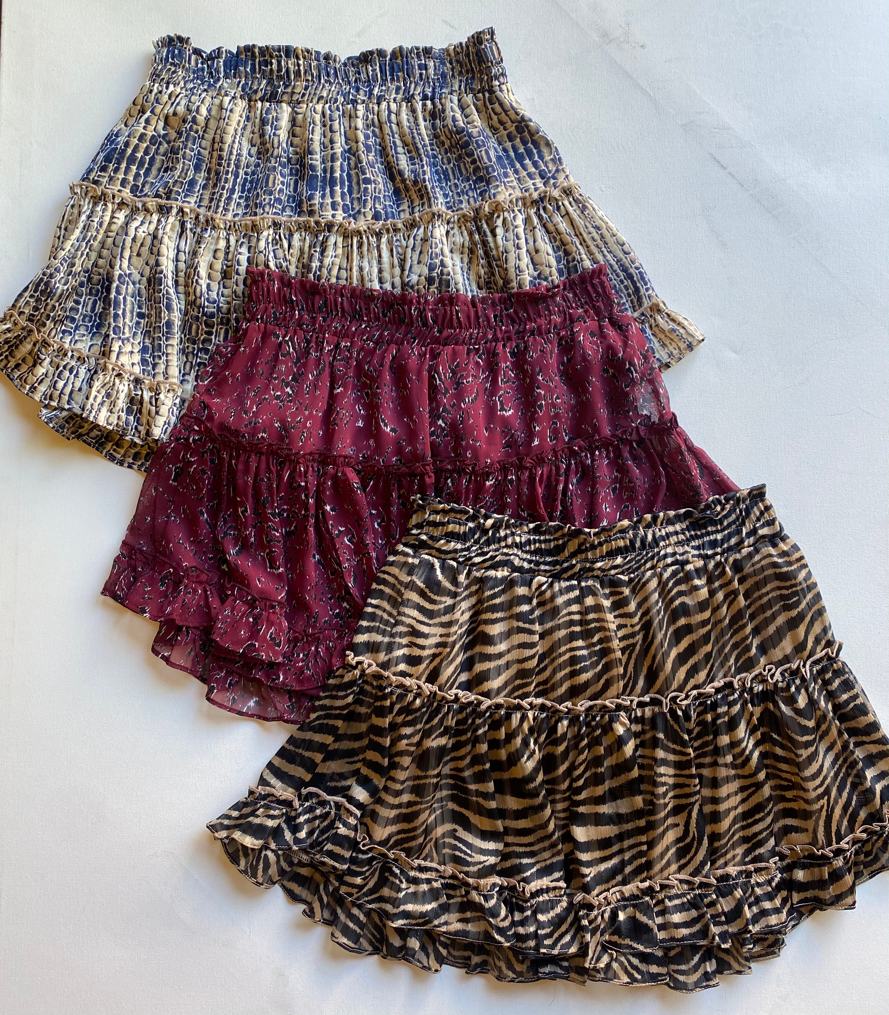 Animal Tiered Ruffle Skirt