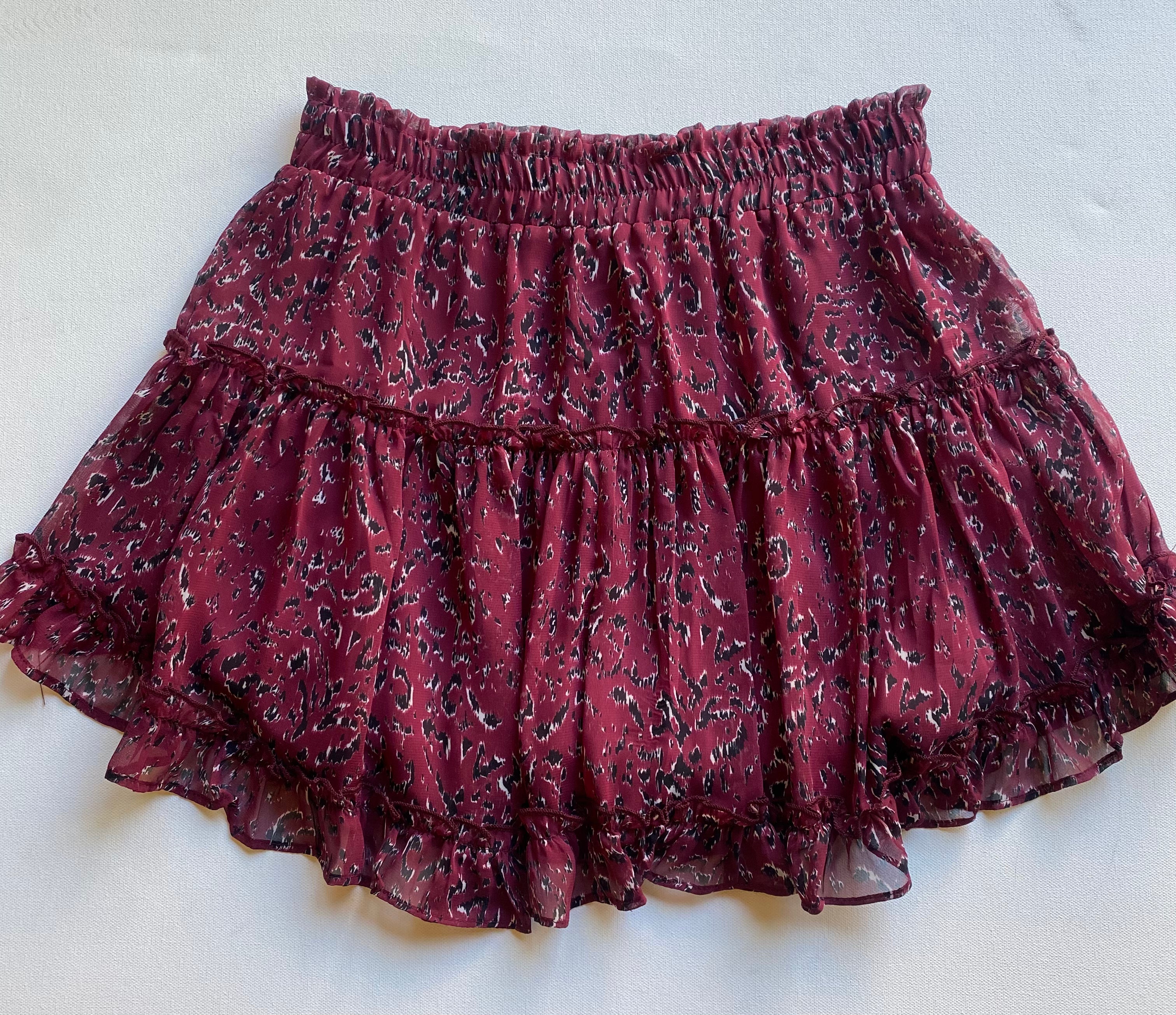 Animal Tiered Ruffle Skirt