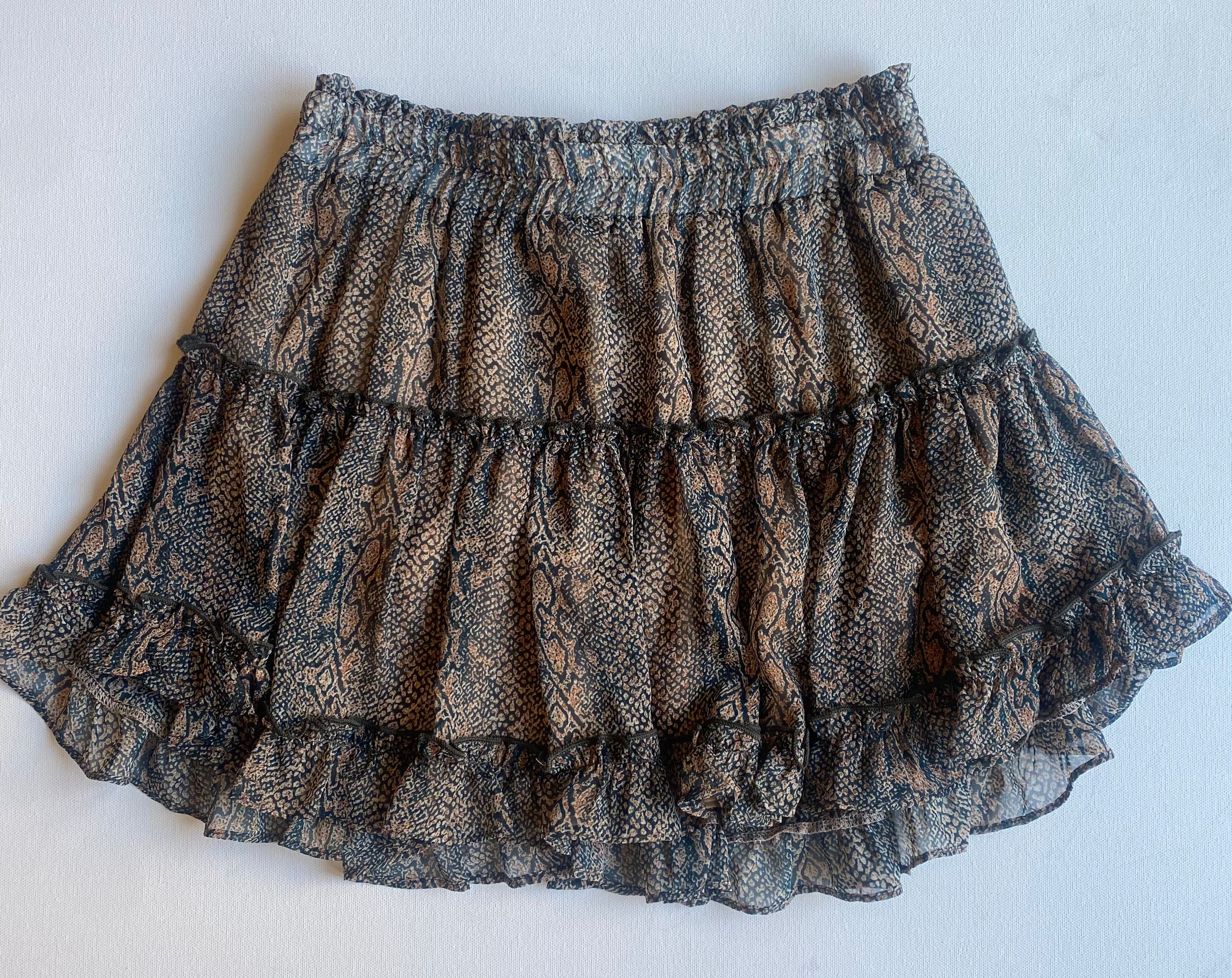 Animal Tiered Ruffle Skirt