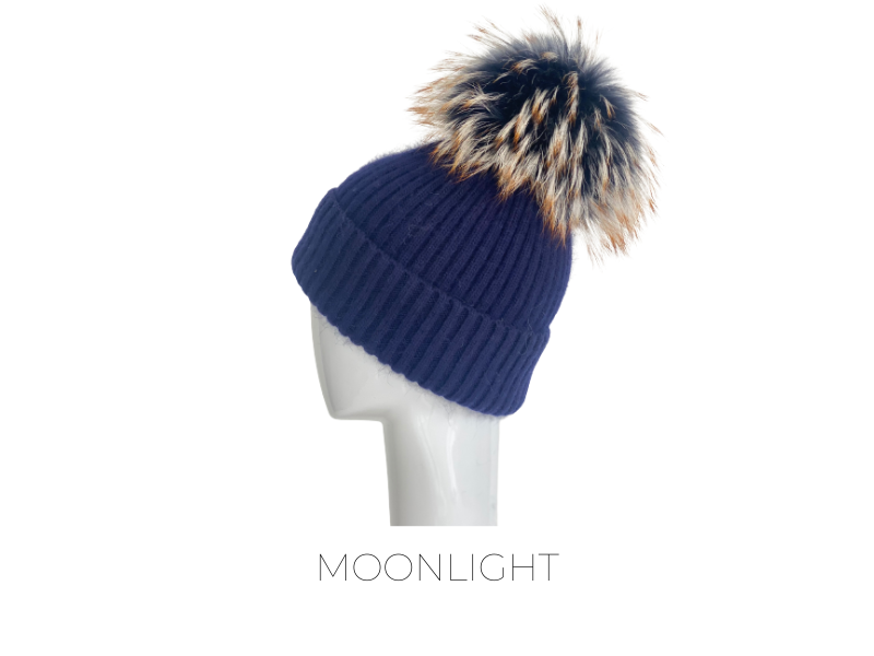 Angora/Wool Blend Hat - Moonlight Blue