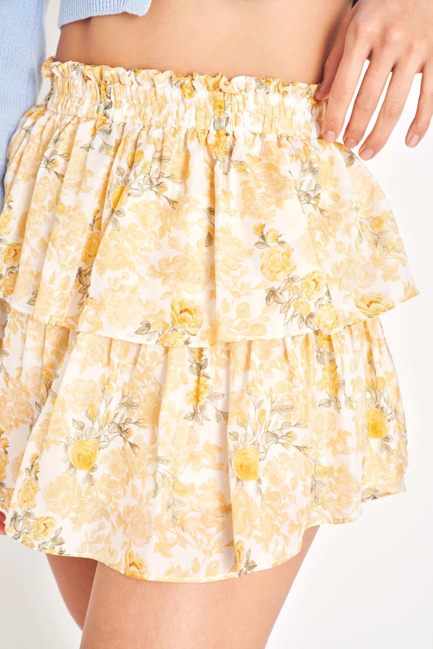 Ruffle Mini Skirt in Lemon Daydream