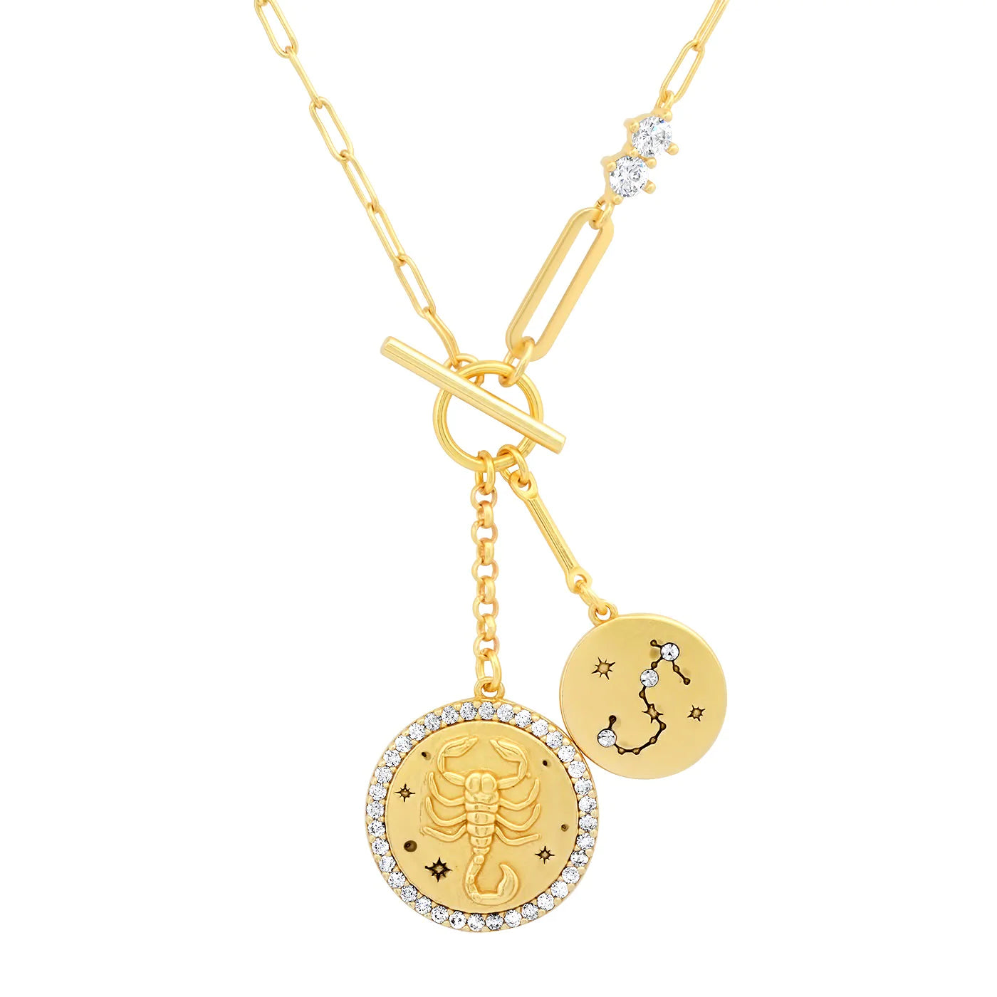 Double Coin Pendant Zodiac Necklace