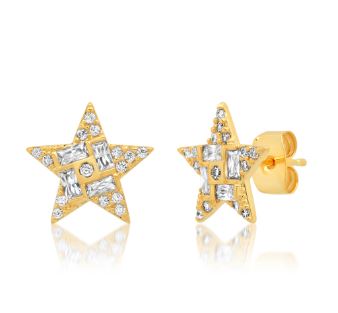 Star Geometric CZ Stud