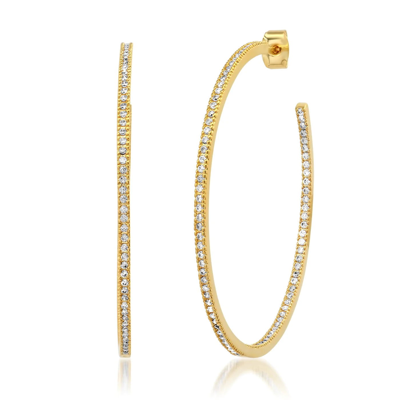 Large Pave CZ Hoops